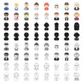 Proffesion set icons in cartoon style. Big collection of proffesion vector symbol stock illustration Royalty Free Stock Photo