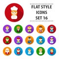 Proffesion set icons in flat style. Big collection proffesion vector symbol stock illustration Royalty Free Stock Photo