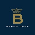 Letter B Crown logo with modern style Royalty Free Stock Photo