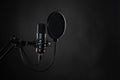 Proffesional studio microphone, isolated on the black background