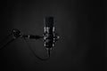 Proffesional studio microphone, isolated on the black background