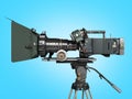 Proffesional video camera 3d render on blue gradient Royalty Free Stock Photo