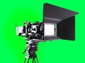 Proffesional video camera 3d render on green screen Royalty Free Stock Photo