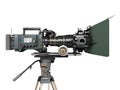 Proffesional video camera 3d render on white Royalty Free Stock Photo
