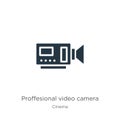 Proffesional video camera icon vector. Trendy flat proffesional video camera icon from cinema collection isolated on white Royalty Free Stock Photo