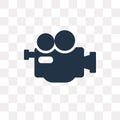 Proffesional Video Camera vector icon isolated on transparent ba Royalty Free Stock Photo