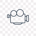 Proffesional Video Camera vector icon isolated on transparent ba