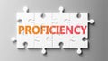 Proficiency complex like a puzzle - pictured as word Proficiency on a puzzle pieces to show that Proficiency can be difficult and