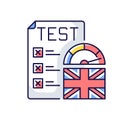 Proficiency english test RGB color icon