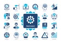 Proficiency solid icon set Royalty Free Stock Photo