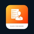 Profile, Abilities, Business, Employee, Job, Man, Resume, Skills Mobile App Button. Android and IOS Glyph Version