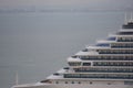 Profile of an anchored cruise ship Royalty Free Stock Photo