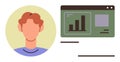 Profile Avatar with Dashboard Displaying Growth Statistics and Data Royalty Free Stock Photo