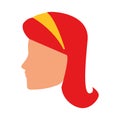 Profile of avatar woman with headband icon