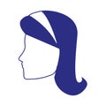 Profile of avatar woman with headband icon