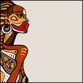 Profile of beautiful African woman Royalty Free Stock Photo