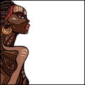 Profile of beautiful African woman Royalty Free Stock Photo