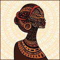 Profile of beautiful African woman Royalty Free Stock Photo