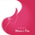 Profile of a beautiful girl to celebrate Women`s Day