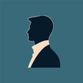 Profile of a businessman in silhouette. Male executive in suit, formal style. Corporate identity and branding vector