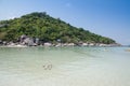 Tourists swimming in the sea of a tropical resort, Thailand Royalty Free Stock Photo