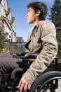 Profile of a disabled teenage boy Royalty Free Stock Photo