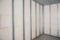 Profile for drywall for room soundproofing. Construction work, repair. Royalty Free Stock Photo