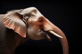 profile of elephant with flapping ears