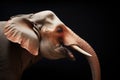 profile of elephant with flapping ears Royalty Free Stock Photo