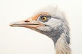 profile of an emu, plumage ruffling in the wind Royalty Free Stock Photo