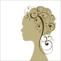 profile girl curly hair -individual coils Royalty Free Stock Photo