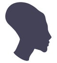 Profile of a girl with an elongated skull in the Egyptian style. Sign, silhouette