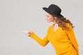 The profile of girl in hat Royalty Free Stock Photo