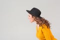 The profile of girl in hat Royalty Free Stock Photo