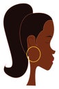 Profile of a girl , vector or color illustration Royalty Free Stock Photo