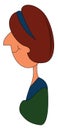A profile of a girl vector or color illustration Royalty Free Stock Photo