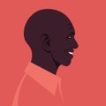 The Profile of the happy African man. The grandfather