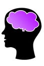 Profile head purple brain Royalty Free Stock Photo