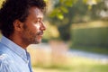 Profile Head And Shoulders Portrait Of Mature Man Outdoors Royalty Free Stock Photo