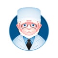 Profile icon of adult doctor in eyeglasses