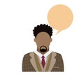 Profile Icon African American Male Avatar Man Beard Portrait Casual Person Silhouette Face