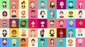 Profile Icon Avatar Image Group Casual People Big Crowd Diverse Ethnic Mix Race Banner Royalty Free Stock Photo