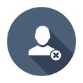 Profile icon with cancel sign. Profile icon and close, delete, remove symbol. Vector icon