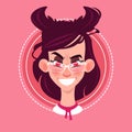 Profile Icon Female Emotion Avatar, Woman Cartoon Portrait Angry Face