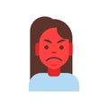 Profile Icon Female Emotion Avatar, Woman Cartoon Portrait Angry Red Face Royalty Free Stock Photo