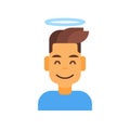 Profile Icon Male Emotion Avatar, Man Cartoon Portrait Happy Smiling Face Angel Royalty Free Stock Photo