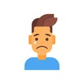 Profile Icon Male Emotion Avatar, Man Cartoon Portrait Sad Face Crying