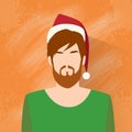 Profile Icon Male New Year Christmas Holiday Red