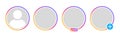 Profile icon set icons, live video streaming frame set, social media avatar frames, user profile avatar frame for broadcast stream