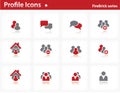 Profile icons set - Firebrick Series Royalty Free Stock Photo